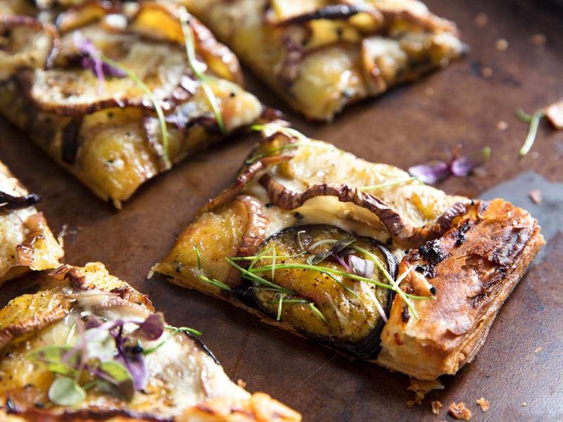 Bold Eggplant and Goat Cheese Tart