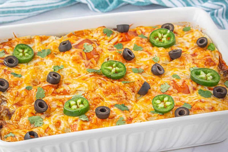 Beef and Bean Enchilada Casserole