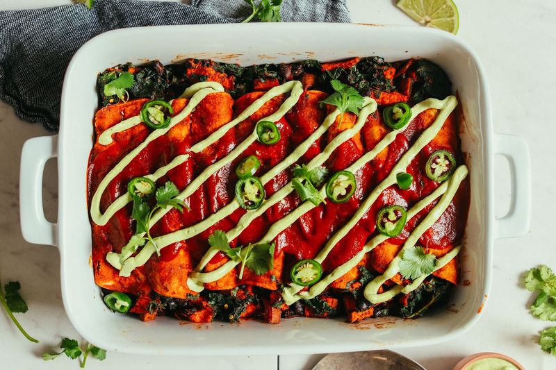 Sweet Potato and Black Bean Enchiladas