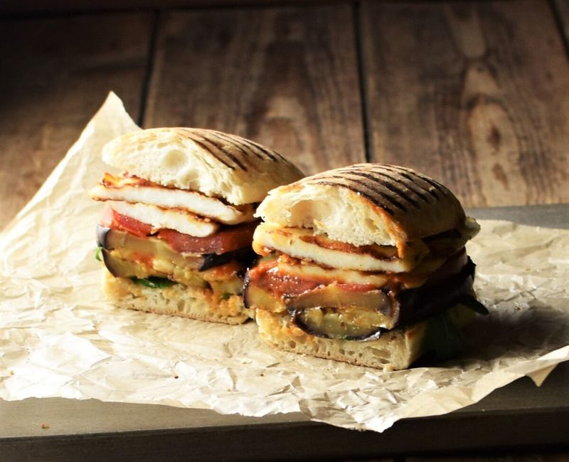 Eggplant and Mozzarella Sandwich