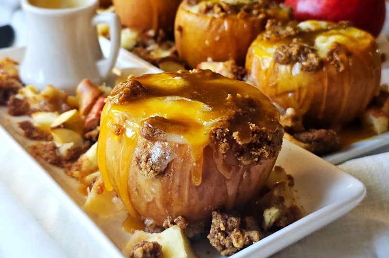 Cheesecake Stuffed Caramel Apples