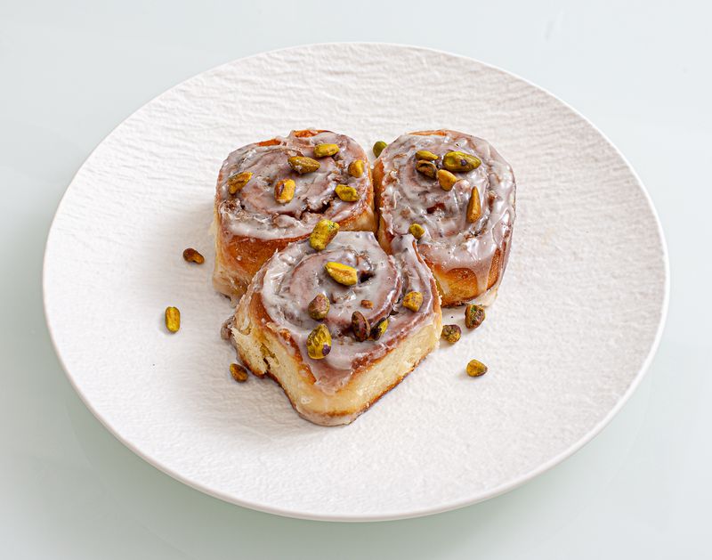 Pistachio Rose Cinnamon Rolls
