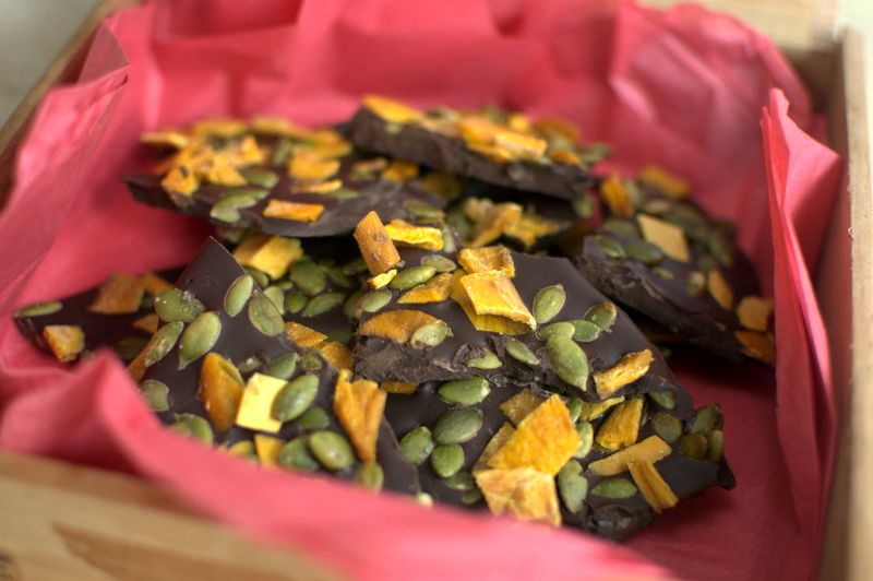 Mango Chili Chocolate Bark