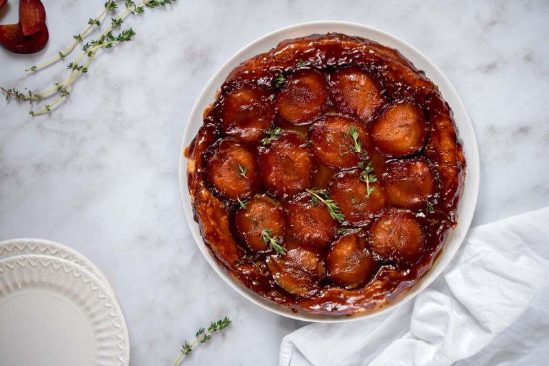 Plum Thyme Upside-Down Cake