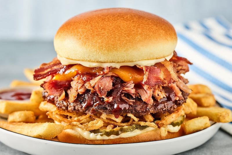 Georgia's Peach BBQ Bacon Burger