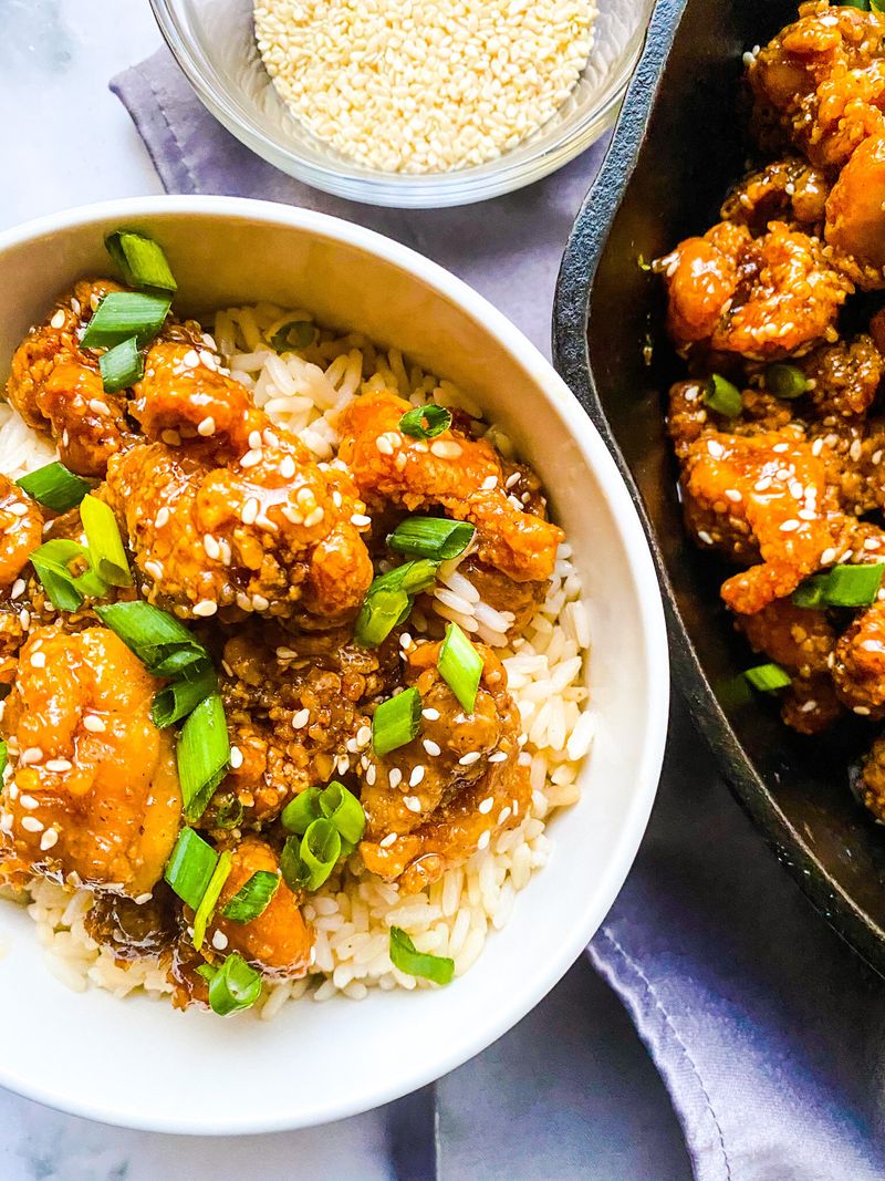 Garlic Sesame Chicken with Wild Rice