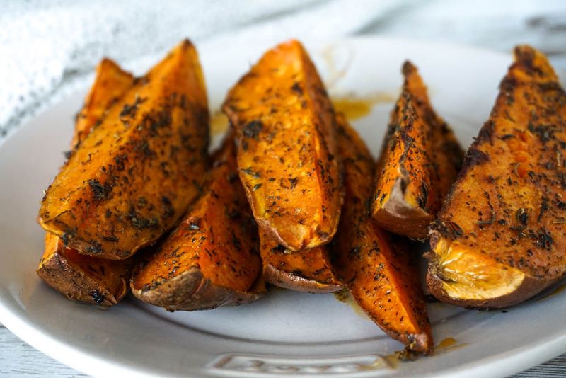 Garlic-Crusted Sweet Potatoes
