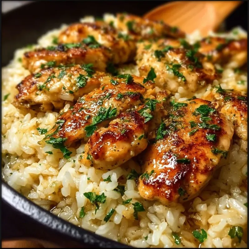 Garlic Parmesan Chicken and Rice Casserole