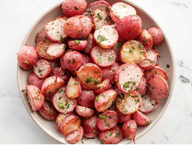 Garlic Roasted Radishes