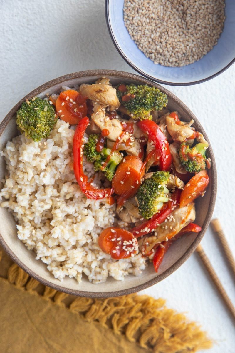 Garlic Ginger Chicken with Brown Rice