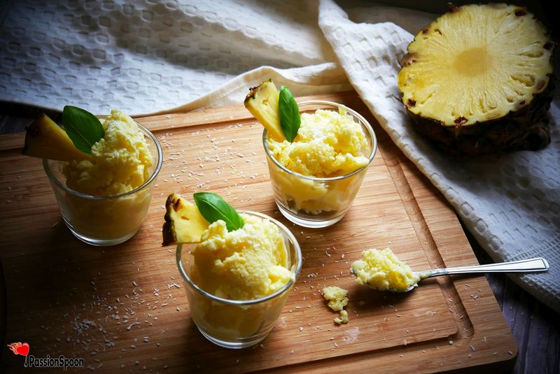 Pineapple Basil Sorbet