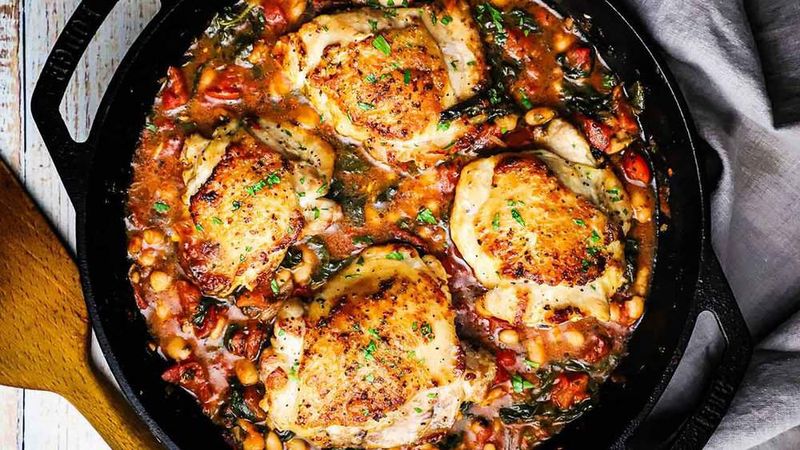 Tuscan Chicken with White Beans