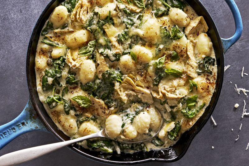Gnocchi with Creamy Spinach and Artichoke