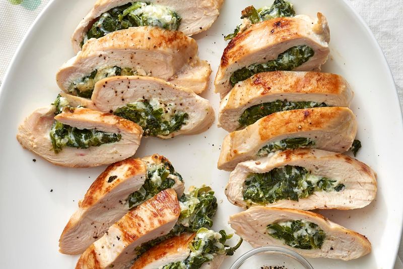 Goat Cheese and Spinach Stuffed Chicken Breast