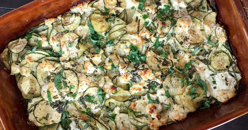 Goat Cheese and Zucchini Gratin
