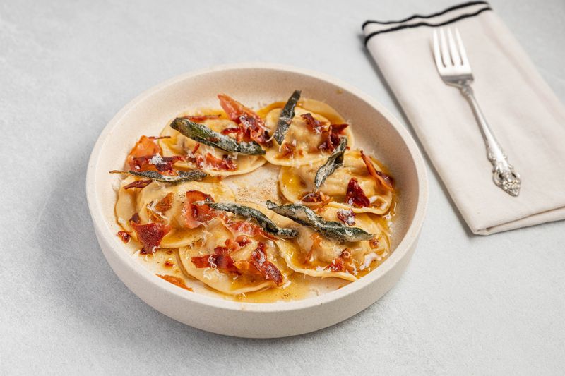 Goat Cheese Ravioli with Sage Butter Sauce