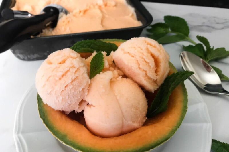 Cantaloupe Lime Sorbet