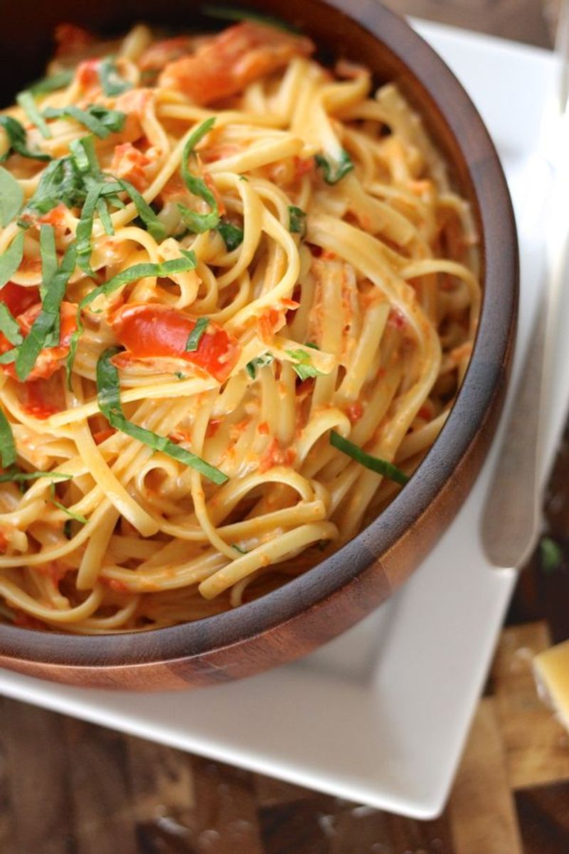 Roasted Red Pepper Linguine