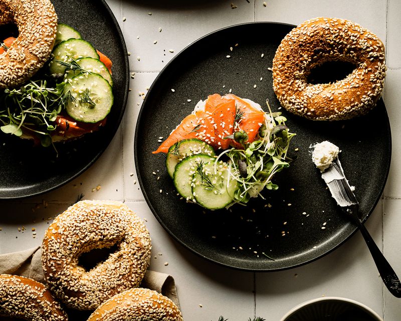 Smoked Salmon and Cream Cheese Bagel