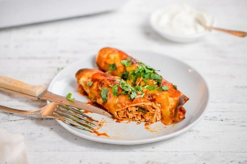 BBQ Chicken Enchiladas