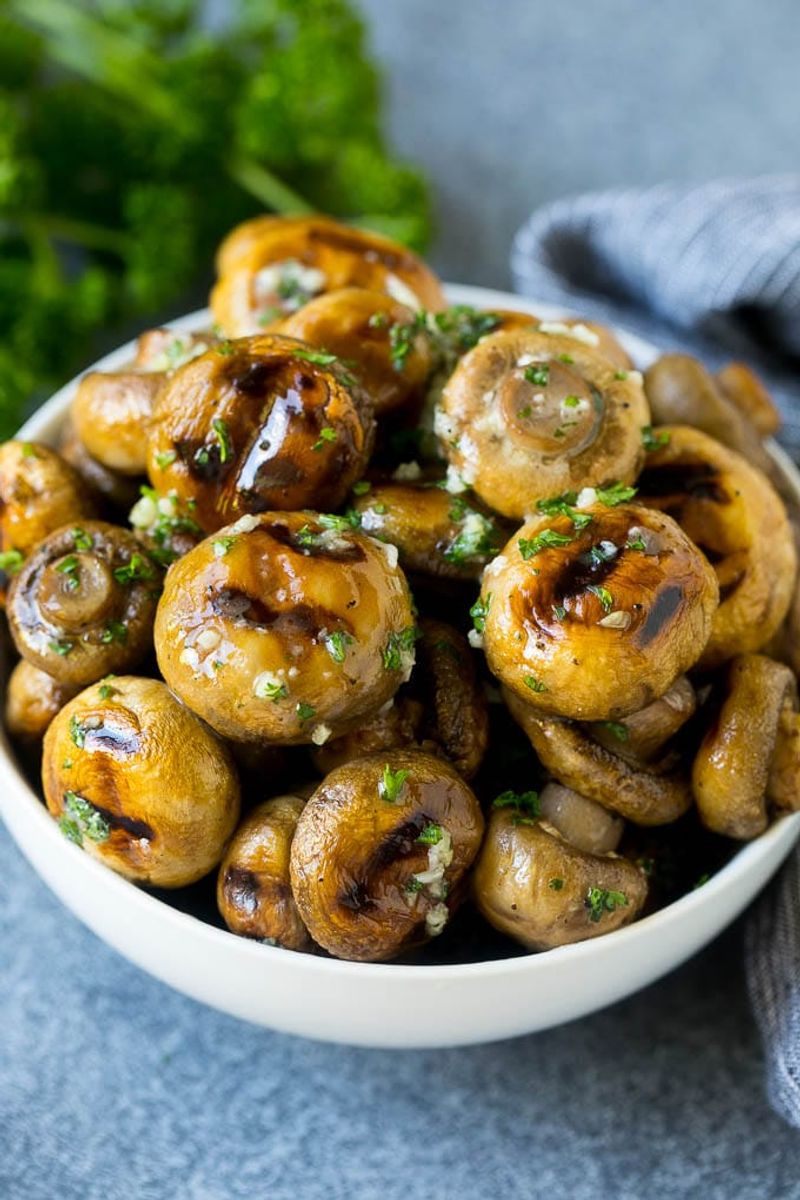 Garlic Butter Grilled Mushrooms