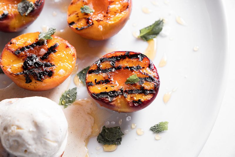 Minty Grilled Peaches