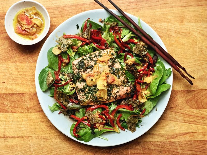 Salmon Skin Salad