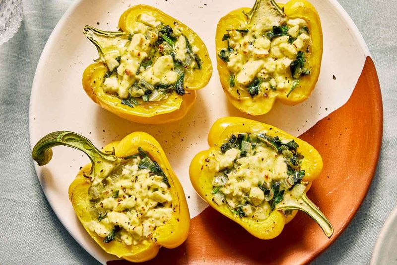 Spinach and Feta Stuffed Peppers