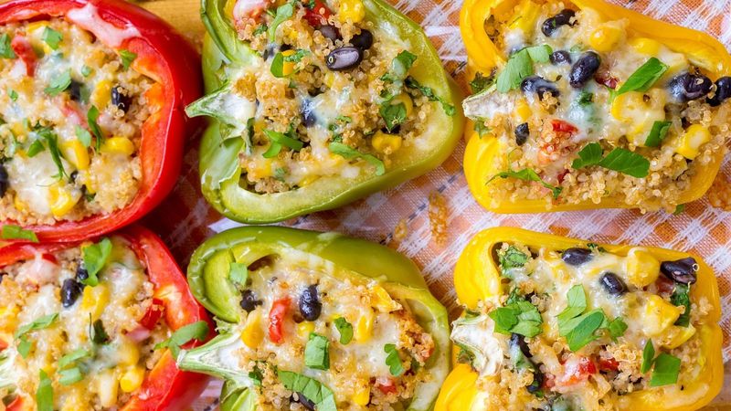 Quinoa and Black Bean Stuffed Peppers