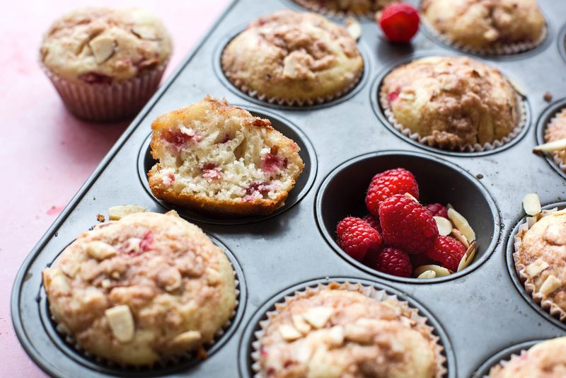 Raspberry Almond Muffins