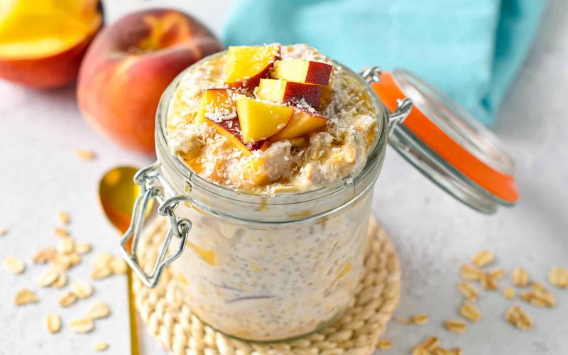 Peach and Almond Overnight Oats