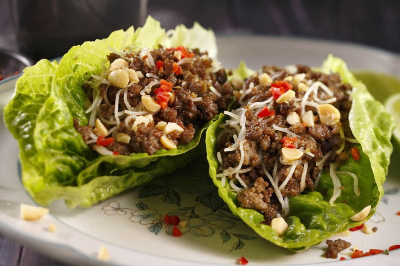 Thai Basil Beef Lettuce Cups