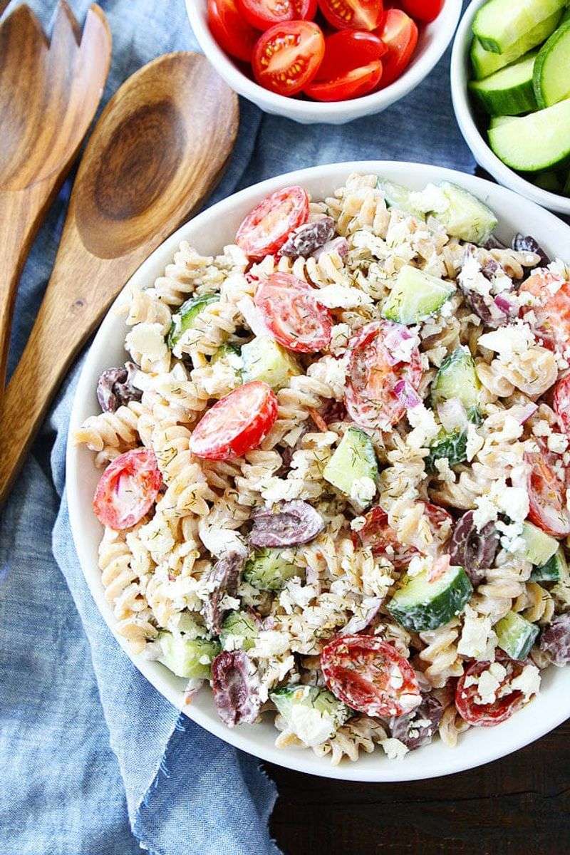 Greek Pasta with Yogurt Sauce