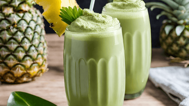 Iced Pineapple Matcha Drink