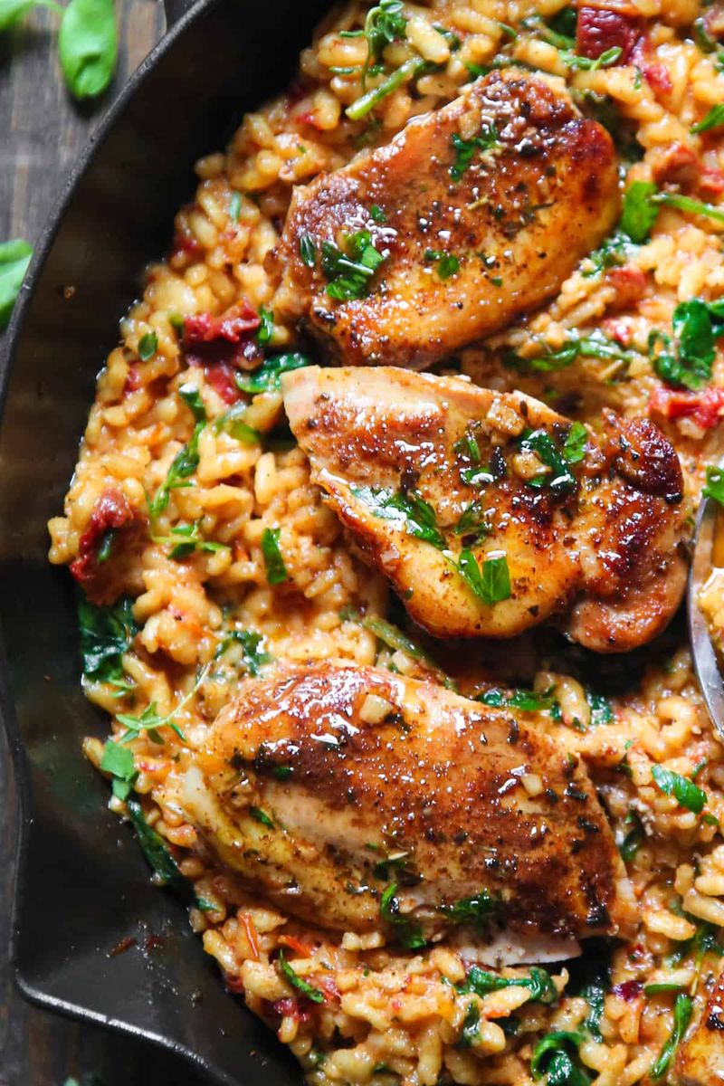 Creamy Garlic Chicken Risotto