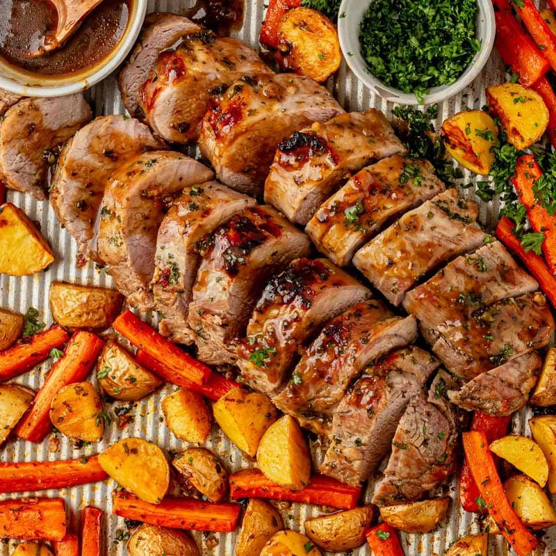Maple Dijon Pork Tenderloin and Carrots