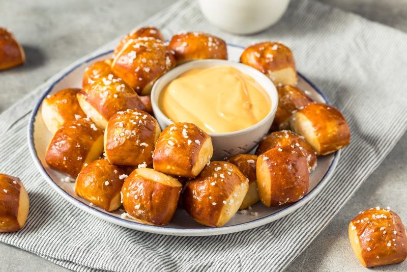 Pretzel Bites with Cheese Sauce