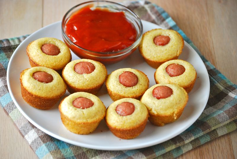 Hot Dog Cornbread Muffins