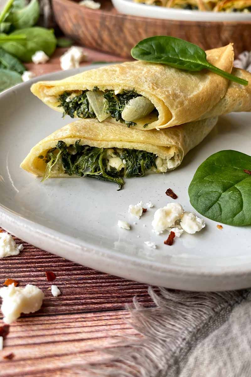 Savory Crepes with Spinach and Feta