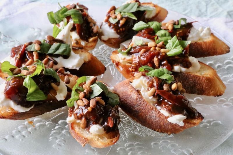 Tomato Jam & Ricotta Crostini