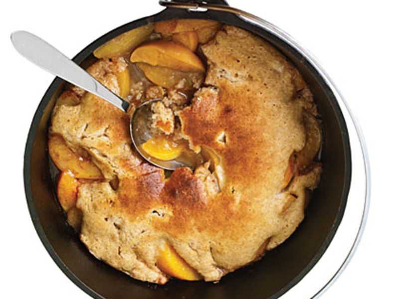 Dutch Oven Peach Cobbler
