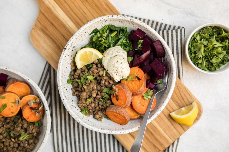 Warm Lentil & Veggie Bowl