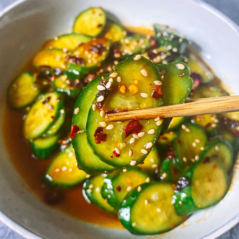 Asian Cucumber Salad with Sesame Dressing