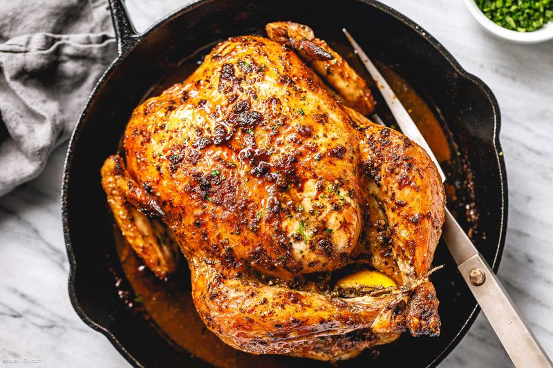 Garlic Herb Butter Roast Chicken