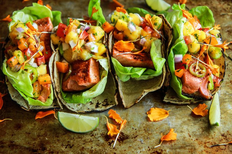 Salmon Tacos with Mango Salsa