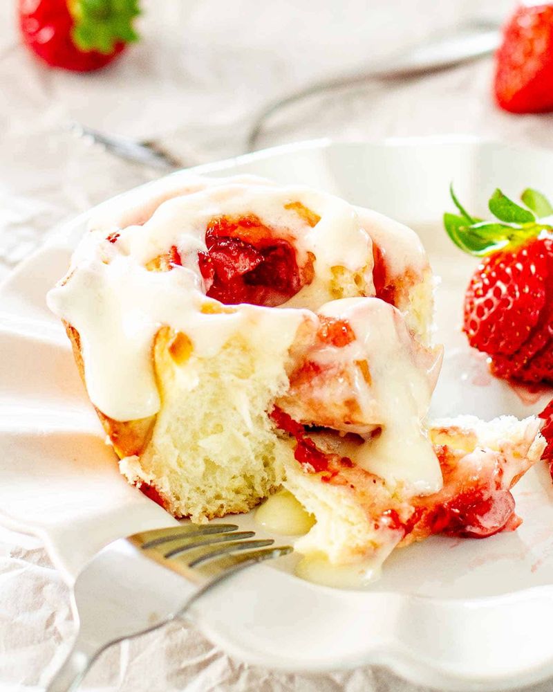 Strawberry Cream Cheese Cinnamon Roll