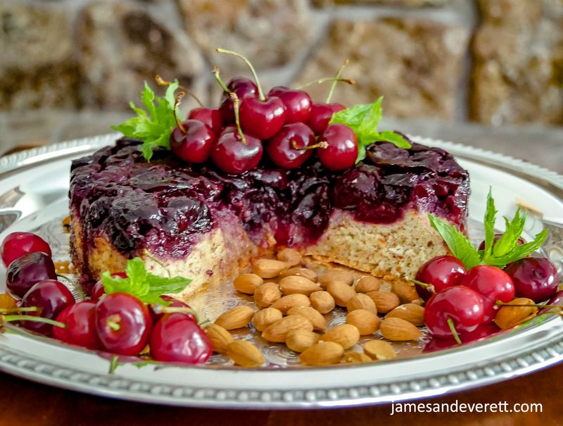 Cherry Almond Upside-Down Cake