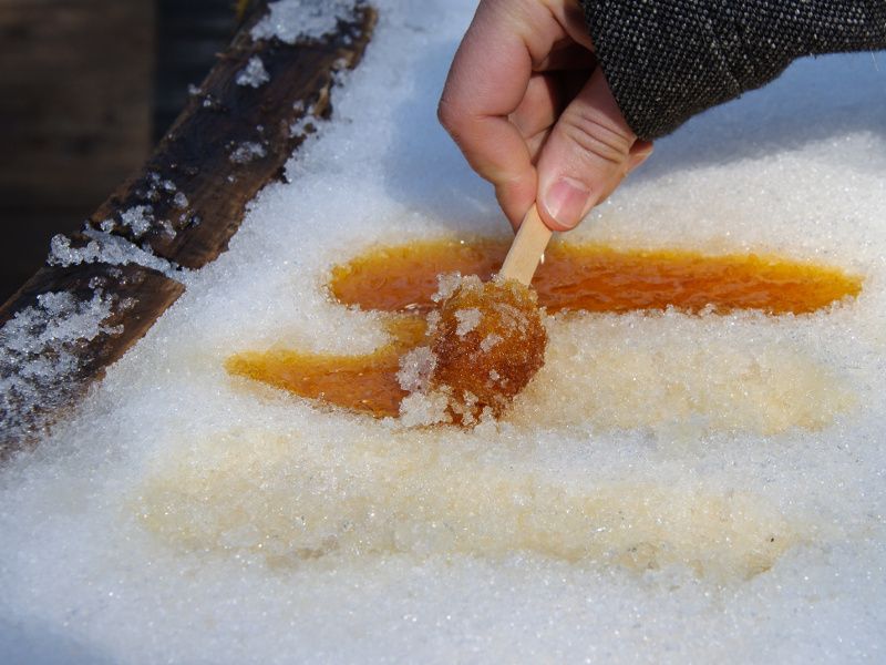 Maple Taffy on Snow