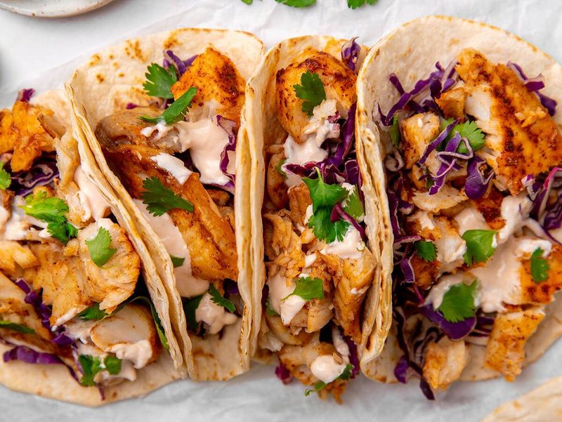 Fish Tacos with Lime Crema