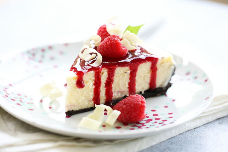 Raspberry White Chocolate Cheesecake